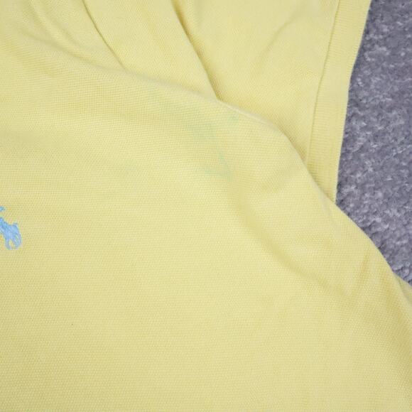 VTG Polo Ralph Lauren Youth XL Yellow Short Sleeve 1/4 Button Collared Shirt - Picture 6 of 10